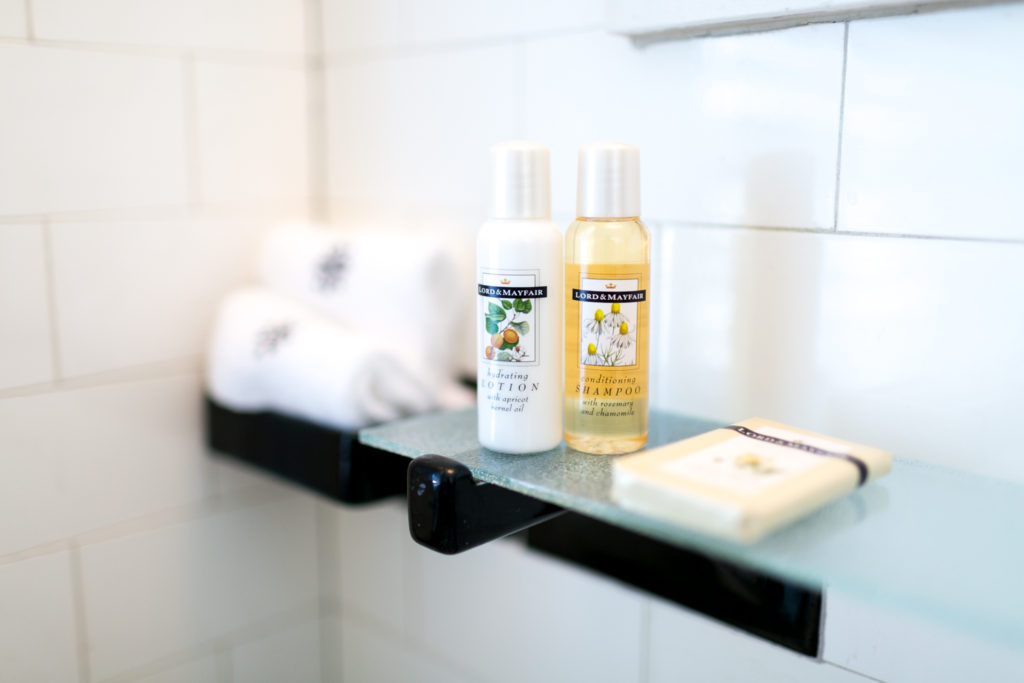 Each suite has its own private bath featuring luxury toiletries and products.