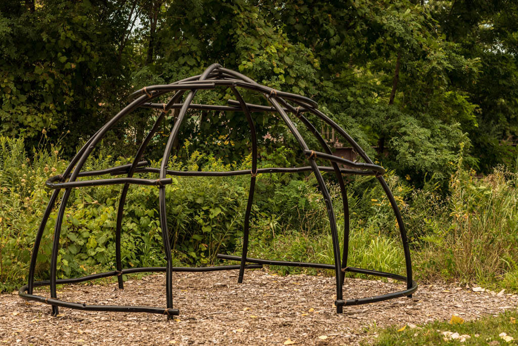 A jungle gym at a park