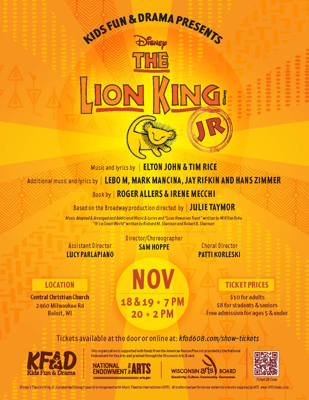 KFAD Presents: The Lion King Jr. Banner